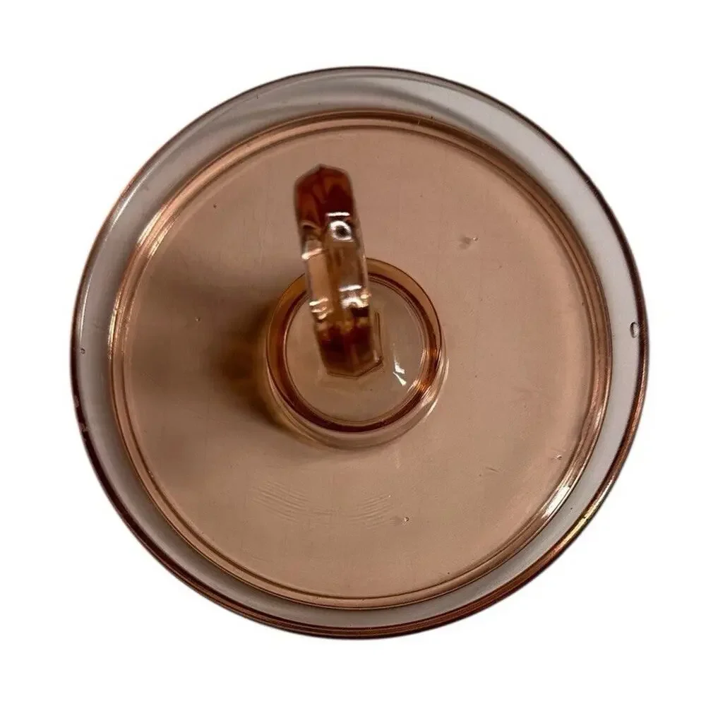 Vintage Pink Depression Glass Center Heart Handle‎ Candy Dish Jewelry Trinkets